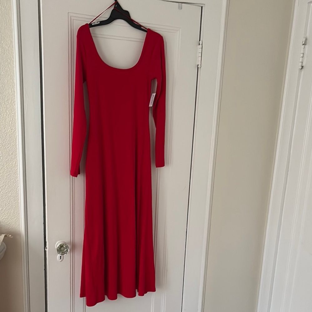 Old Navy Red Long Sleeve Dress